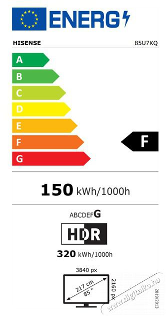 Hisense 85 85U7KQ 4K UHD Smart Mini-LED ULED TV Telev&iacute;zi&oacute;k - LED telev&iacute;zi&oacute; - UHD 4K felbont&aacute;s&uacute; - 499692