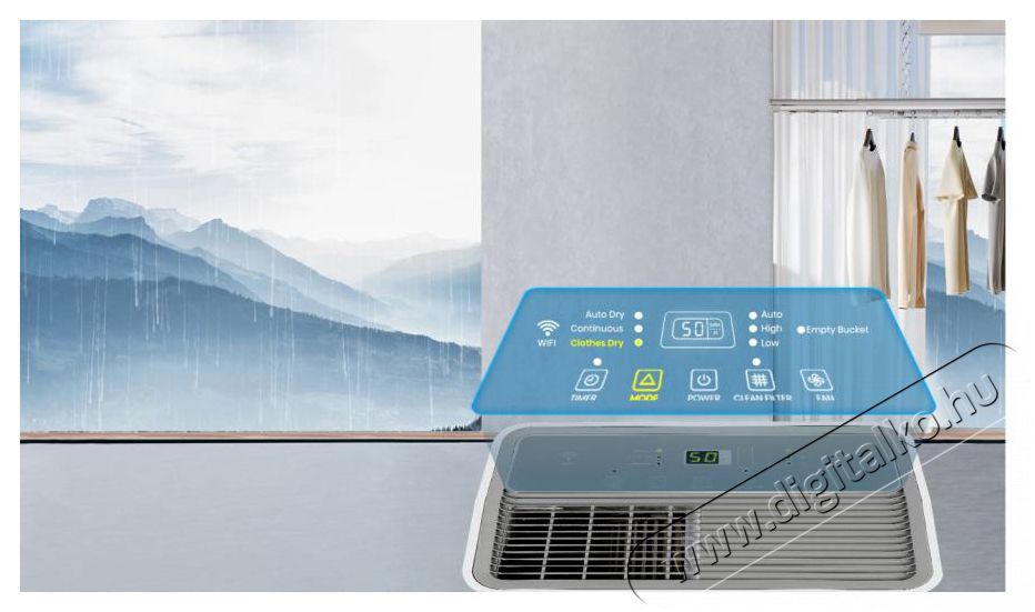 Hisense D16HW Sz&eacute;ps&eacute;g&aacute;pol&aacute;s / Eg&eacute;szs&eacute;g - L&eacute;gtiszt&iacute;t&oacute; / p&aacute;r&aacute;s&iacute;t&oacute; / p&aacute;r&aacute;tlan&iacute;t&oacute; - P&aacute;ramentes&iacute;tő - 499747