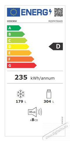 Hisense RQ5P470SAID HŰTŐ SIDE BY SIDE Konyhai term&eacute;kek - Hűtő, fagyaszt&oacute; (szabadon&aacute;ll&oacute;) - Amerikai t&iacute;pus&uacute; Side By Side hűtő - 501668