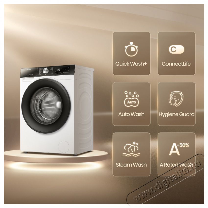 Hisense WF3S9043BW3 MOS&Oacute;G&Eacute;P EL&Ouml;LT&Ouml;LTŐS H&aacute;ztart&aacute;s / Otthon / K&uuml;lt&eacute;r - Mos&oacute;g&eacute;p / sz&aacute;r&iacute;t&oacute;g&eacute;p - El&ouml;lt&ouml;ltős norm&aacute;l (60cm-ig) mos&oacute;g&eacute;p - 501676