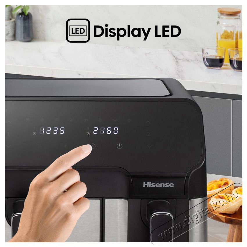Hisense HAF2900D fekete 5,3/3,3 L forr&oacute;levegős s&uuml;tő Konyhai term&eacute;kek - Konyhai kisg&eacute;p (s&uuml;t&eacute;s / főz&eacute;s / hűt&eacute;s / &eacute;telk&eacute;sz&iacute;t&eacute;s) - L&eacute;gkever&eacute;ses főzőg&eacute;p / elektromos kukta / multifunkci&oacute;s s&uuml;tő - 503100