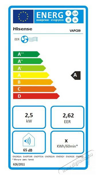 Hisense VAPC09 2,5kW hűtő mobil kl&iacute;ma H&aacute;ztart&aacute;s / Otthon / K&uuml;lt&eacute;r - Ventil&aacute;tor / L&eacute;gkondicion&aacute;l&oacute; - Mobil kl&iacute;ma - 505559