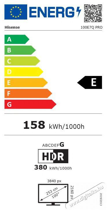 Hisense 100E7Q PRO Telev&iacute;zi&oacute;k - LED telev&iacute;zi&oacute; - UHD 4K felbont&aacute;s&uacute; - 505875