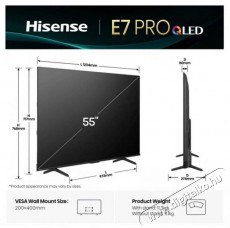 Hisense 55E7Q PRO Telev&iacute;zi&oacute;k - LED telev&iacute;zi&oacute; - UHD 4K felbont&aacute;s&uacute; - 505847