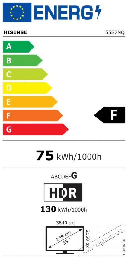 Hisense 55S7NQ Telev&iacute;zi&oacute;k - LED telev&iacute;zi&oacute; - UHD 4K felbont&aacute;s&uacute; - 505866