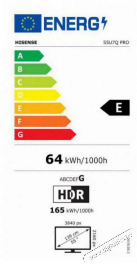 Hisense 55U7Q PRO Telev&iacute;zi&oacute;k - LED telev&iacute;zi&oacute; - UHD 4K felbont&aacute;s&uacute; - 505846
