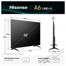Hisense 58A6Q Telev&iacute;zi&oacute;k - LED telev&iacute;zi&oacute; - UHD 4K felbont&aacute;s&uacute; - 505843