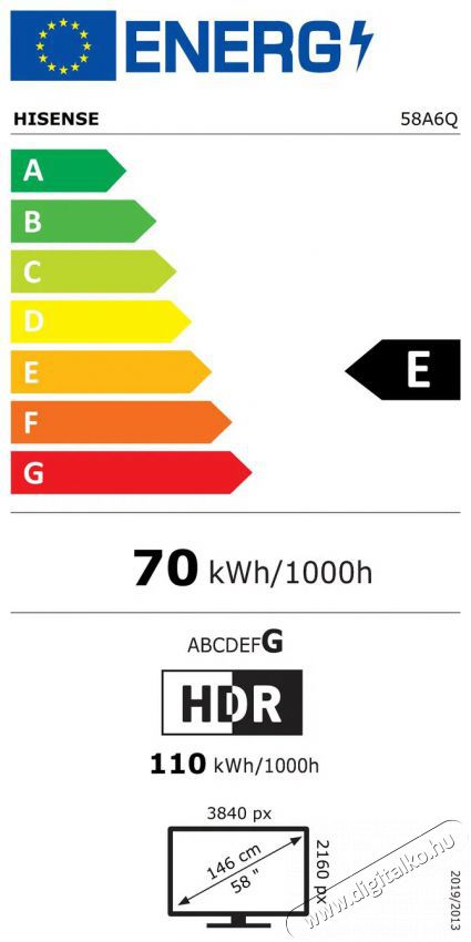 Hisense 58A6Q Telev&iacute;zi&oacute;k - LED telev&iacute;zi&oacute; - UHD 4K felbont&aacute;s&uacute; - 505843