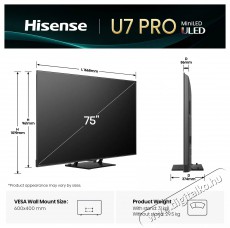 Hisense 75U7Q PRO Telev&iacute;zi&oacute;k - LED telev&iacute;zi&oacute; - UHD 4K felbont&aacute;s&uacute; - 505849