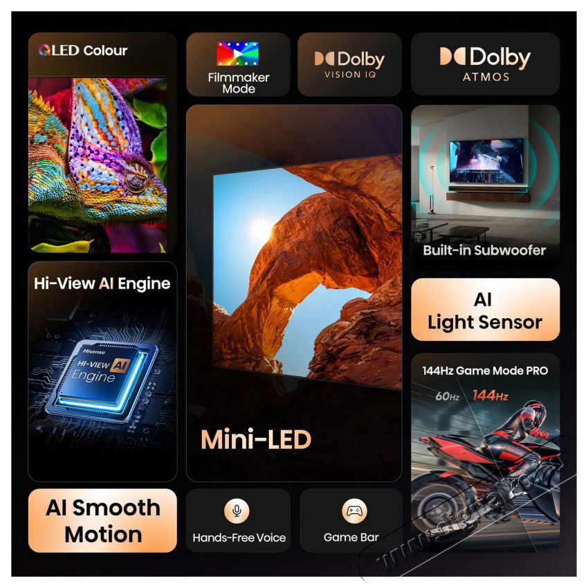 Hisense 85U7Q Telev&iacute;zi&oacute;k - LED telev&iacute;zi&oacute; - UHD 4K felbont&aacute;s&uacute; - 505856