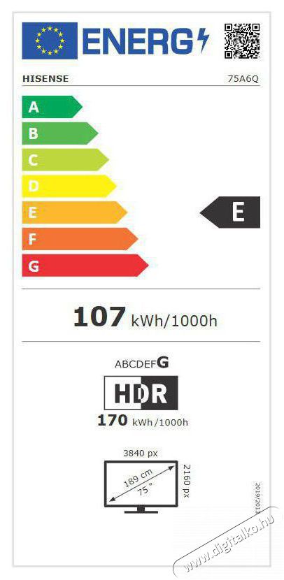 Hisense 75A6Q Telev&iacute;zi&oacute;k - LED telev&iacute;zi&oacute; - UHD 4K felbont&aacute;s&uacute; - 511968