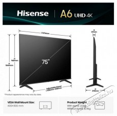 Hisense 75A6Q Telev&iacute;zi&oacute;k - LED telev&iacute;zi&oacute; - UHD 4K felbont&aacute;s&uacute; - 511968