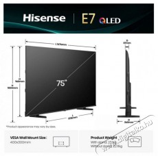 Hisense 75E7Q Telev&iacute;zi&oacute;k - LED telev&iacute;zi&oacute; - UHD 4K felbont&aacute;s&uacute; - 511966