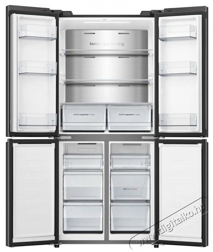 Hisense RQ5P470SAFD fekete, n&eacute;gyajt&oacute;s, Hűtő:304L, Fagyaszt&oacute;:179L, Total No frost hűtőszekr&eacute;ny Konyhai term&eacute;kek - Hűtő, fagyaszt&oacute; (szabadon&aacute;ll&oacute;) - Amerikai t&iacute;pus&uacute; Side By Side hűtő - 514004