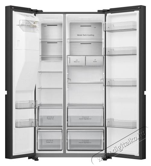Hisense RS818N4TFE fekete, Side-by-Side, Hűtő:417L, Fagyaszt&oacute;:215L, Total No frost hűtőszekr&eacute;ny Konyhai term&eacute;kek - Hűtő, fagyaszt&oacute; (szabadon&aacute;ll&oacute;) - Amerikai t&iacute;pus&uacute; Side By Side hűtő - 514007
