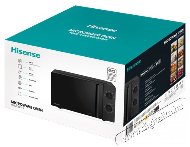 Hisense H20MOBP1HI 700W 20L fekete mikrohull&aacute;m&uacute; s&uuml;tő Konyhai term&eacute;kek - Mikrohull&aacute;m&uacute; s&uuml;tő - Mikrohull&aacute;m&uacute; s&uuml;tő (szabadon&aacute;ll&oacute;) - 514977