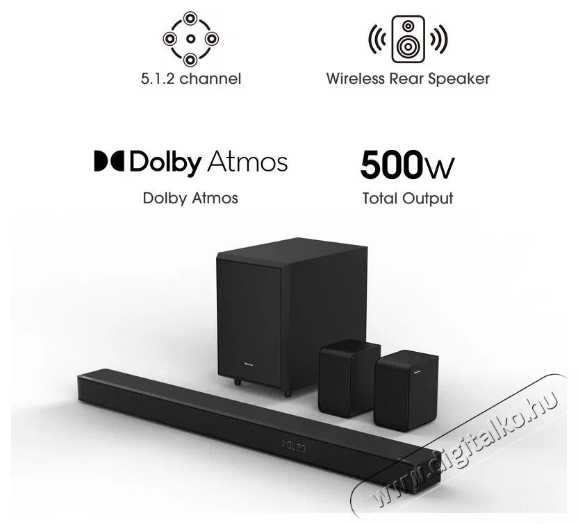 Hisense AX5125H Audio-Video / Hifi / Multim&eacute;dia - Hangprojektor / soundbar - M&eacute;lyl&aacute;d&aacute;val - 522949