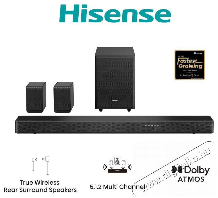 Hisense AX5125H Audio-Video / Hifi / Multim&eacute;dia - Hangprojektor / soundbar - M&eacute;lyl&aacute;d&aacute;val - 522949