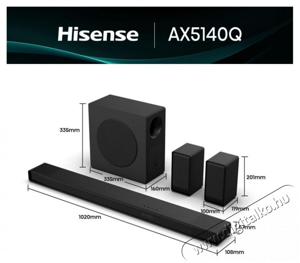 Hisense AX5140Q soundbar Audio-Video / Hifi / Multim&eacute;dia - Hangprojektor / soundbar - M&eacute;lyl&aacute;d&aacute;val - 530515