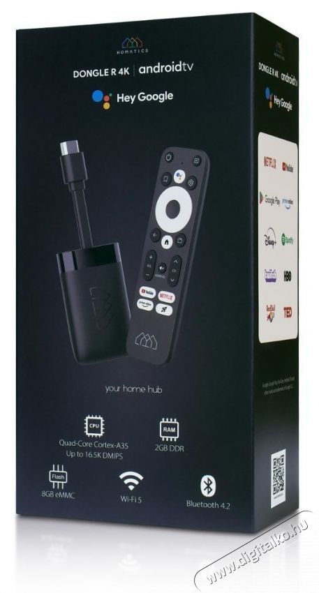 Homatics Dongle R 4K Android TV Audio-Video / Hifi / Multim&eacute;dia - CD / DVD / Blu-Ray / Multim&eacute;dia k&eacute;sz&uuml;l&eacute;k - Multim&eacute;dia lej&aacute;tsz&oacute; - 524951
