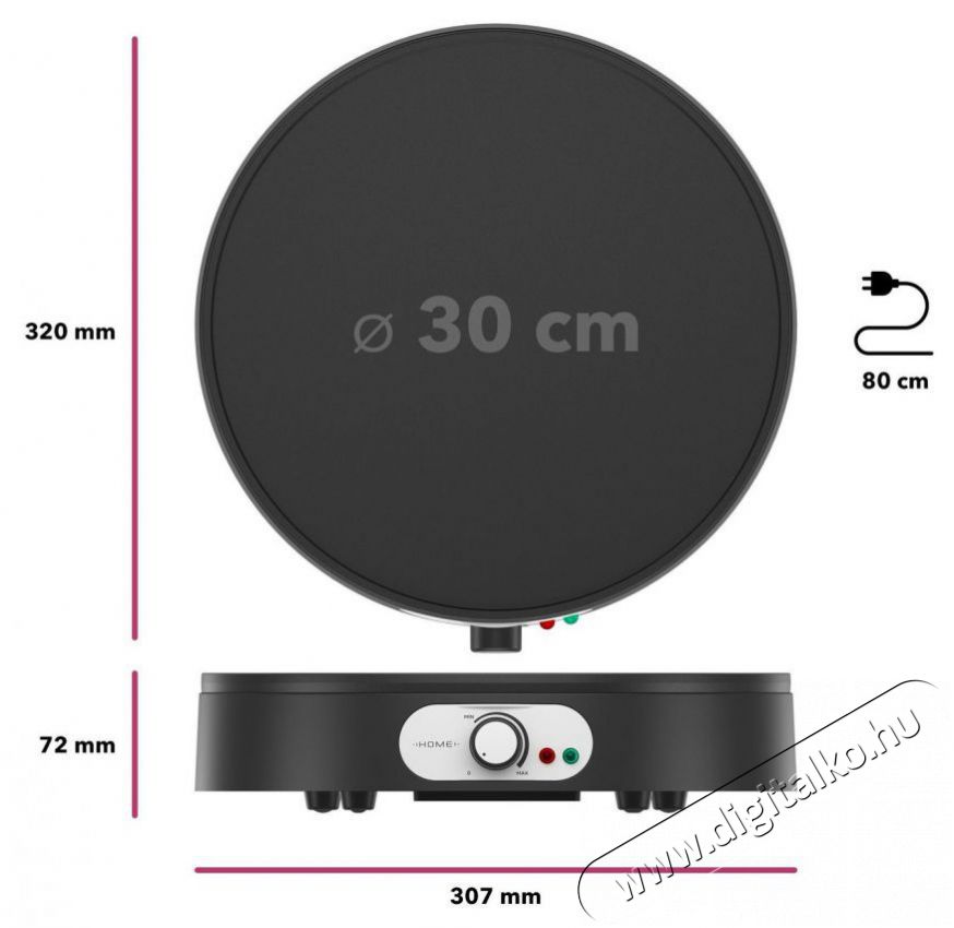 HOME CM-C350B Crepe Chef Konyhai term&eacute;kek - Konyhai kisg&eacute;p (s&uuml;t&eacute;s / főz&eacute;s / hűt&eacute;s / &eacute;telk&eacute;sz&iacute;t&eacute;s) - S&uuml;tem&eacute;ny / palacsinta k&eacute;sz&iacute;tő g&eacute;p - 504757