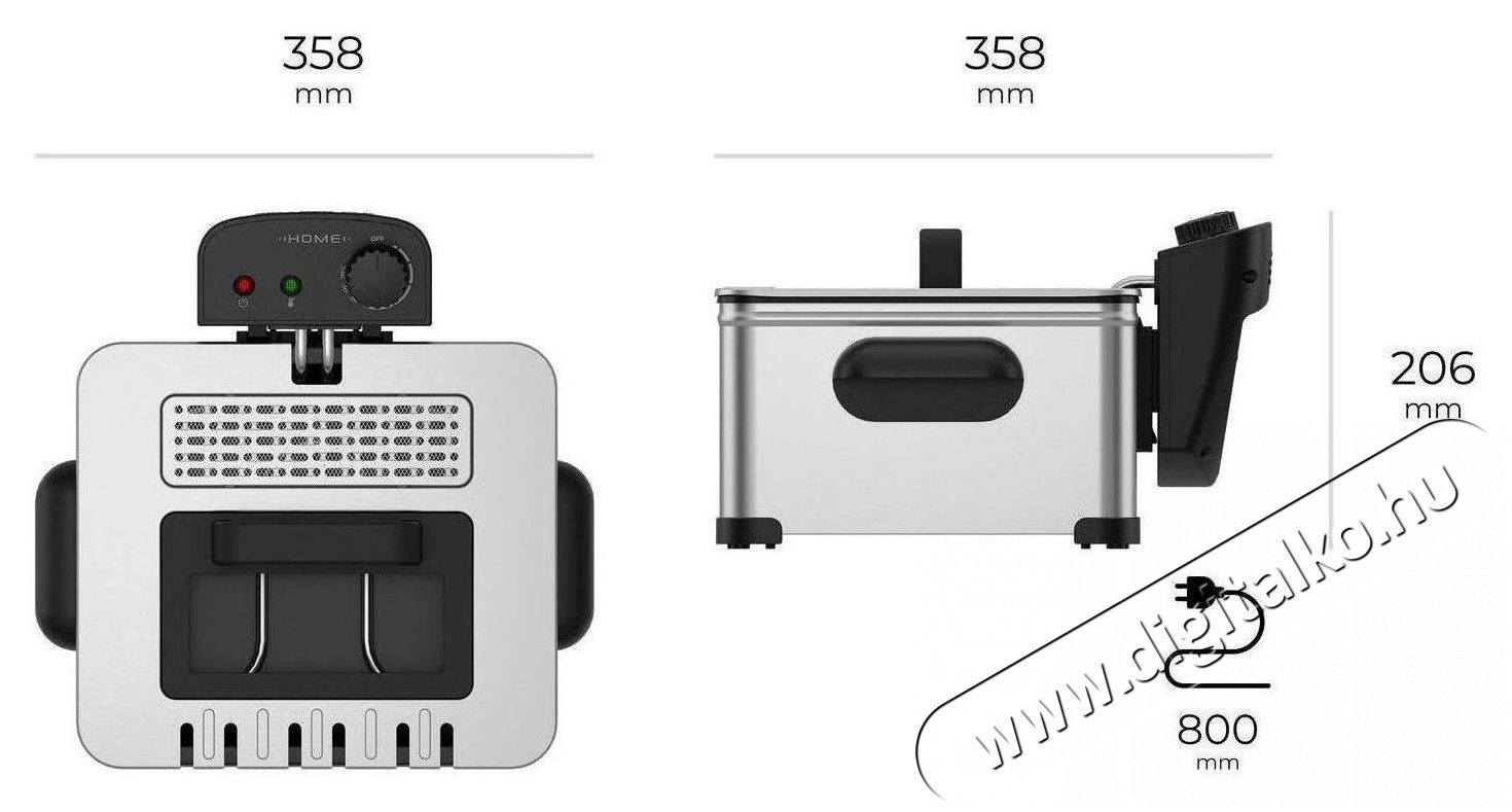 HOME DF-G360SU Deep Fry Max Konyhai term&eacute;kek - Konyhai kisg&eacute;p (s&uuml;t&eacute;s / főz&eacute;s / hűt&eacute;s / &eacute;telk&eacute;sz&iacute;t&eacute;s) - Olajs&uuml;tő - 504755