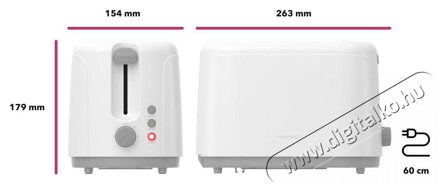 HOME TO-A150W Simply Toast Konyhai term&eacute;kek - Konyhai kisg&eacute;p (s&uuml;t&eacute;s / főz&eacute;s / hűt&eacute;s / &eacute;telk&eacute;sz&iacute;t&eacute;s) - Keny&eacute;rpir&iacute;t&oacute; - 504756