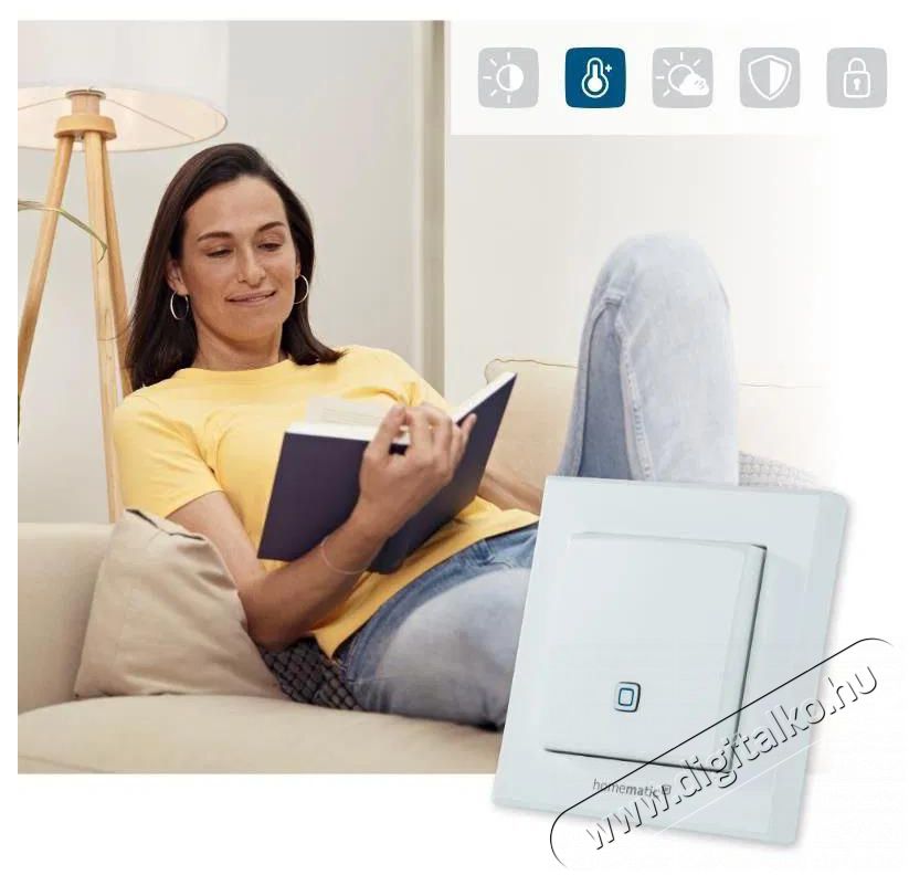 Homematic IP hőm&eacute;rs&eacute;klet- &eacute;s p&aacute;ratartalom &eacute;rz&eacute;kelő - belt&eacute;ri - HmIP-STH H&aacute;ztart&aacute;s / Otthon / K&uuml;lt&eacute;r - Okos otthon - Termoszt&aacute;t - 508138