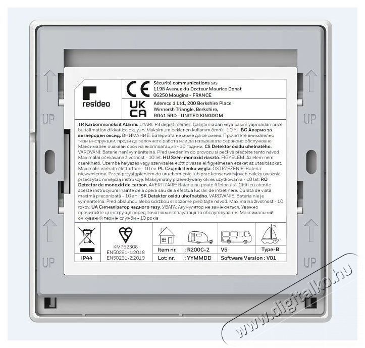 Honeywell R200C-2 CO Sz&eacute;nmonoxid &eacute;rz&eacute;kelő H&aacute;ztart&aacute;s / Otthon / K&uuml;lt&eacute;r - Biztons&aacute;gtechnika - F&uuml;st- &eacute;s sz&eacute;n-monoxid &eacute;rz&eacute;kelő - 469894