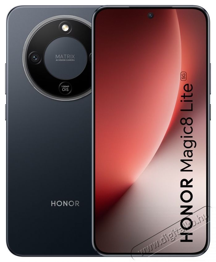 Honor Magic 8 Lite mobiltelefon, Dual SIM, 8GB RAM, 256GB, Midnight Black - Honor Choice Earbuds X7e Active fejhallgat&oacute; mell&eacute;kelve Mobil / Kommunik&aacute;ci&oacute; / Smart - Okostelefon - Android - 536876