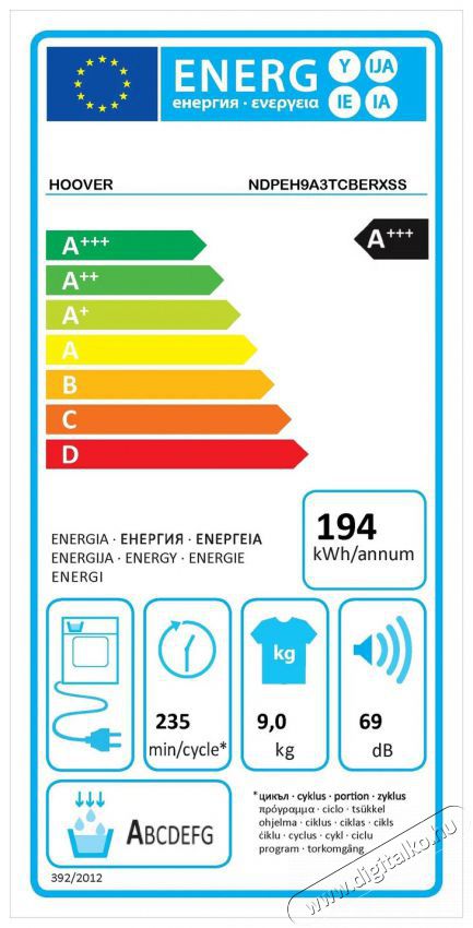 Hoover NDPEH9A3TCBERXSS H&aacute;ztart&aacute;s / Otthon / K&uuml;lt&eacute;r - Mos&oacute;g&eacute;p / sz&aacute;r&iacute;t&oacute;g&eacute;p - Sz&aacute;r&iacute;t&oacute;g&eacute;p - 504499
