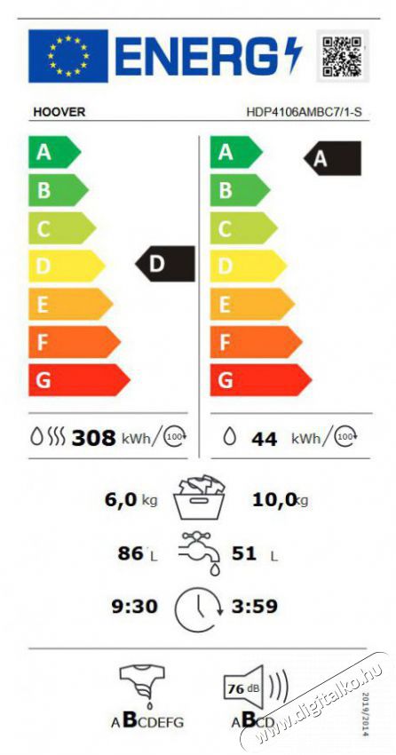 Hoover HDP4106AMBC7/1-S Mos&oacute;-sz&aacute;r&iacute;t&oacute;g&eacute;p H&aacute;ztart&aacute;s / Otthon / K&uuml;lt&eacute;r - Mos&oacute;g&eacute;p / sz&aacute;r&iacute;t&oacute;g&eacute;p - Mos&oacute;-sz&aacute;r&iacute;t&oacute;g&eacute;p - 500415
