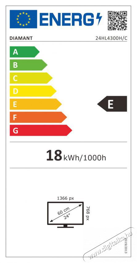 Horizon Diamant 24HL4300H/C LED Telev&iacute;zi&oacute;, 60 cm, HD, E energiaoszt&aacute;ly Telev&iacute;zi&oacute;k - LED telev&iacute;zi&oacute; - 720p HD Ready felbont&aacute;s&uacute; - 495716