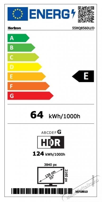 Horizon 55HQ8560U/D QLED TV, 139 cm, Smart, 4K Ultra HD, E energiaoszt&aacute;ly Telev&iacute;zi&oacute;k - LED telev&iacute;zi&oacute; - UHD 4K felbont&aacute;s&uacute; - 535326