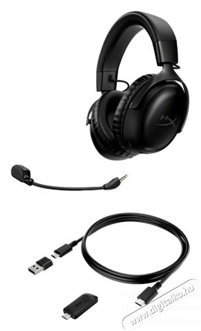 HP HyperX Cloud III Wireless fekete gamer headset Audio-Video / Hifi / Multim&eacute;dia - F&uuml;l &eacute;s Fejhallgat&oacute;k - Fejhallgat&oacute; mikrofonnal / headset - 496866