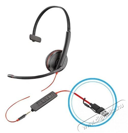 HP Poly Blackwire 3215 mono USB-C, 3,5mm, USB-C/A adapter Audio-Video / Hifi / Multim&eacute;dia - F&uuml;l &eacute;s Fejhallgat&oacute;k - Fejhallgat&oacute; mikrofonnal / headset - 518757
