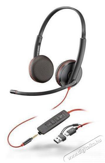 HP Poly Blackwire 3225 Stereo USB-C, 3,5mm, USB-C/A adapter Audio-Video / Hifi / Multim&eacute;dia - F&uuml;l &eacute;s Fejhallgat&oacute;k - Fejhallgat&oacute; mikrofonnal / headset - 518770