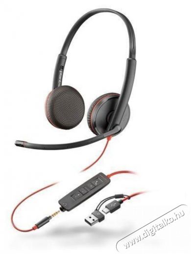 HP Poly Blackwire 3325 Stereo Teams Certified USB-C, 3,5mm, USB-C/A adapter Fejhallgat&oacute; Audio-Video / Hifi / Multim&eacute;dia - F&uuml;l &eacute;s Fejhallgat&oacute;k - Fejhallgat&oacute; - 529539