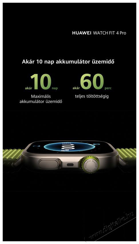 Huawei Watch Fit 4 Pro Green Mobil / Kommunik&aacute;ci&oacute; / Smart - Okos eszk&ouml;z - Okos&oacute;ra - 522051