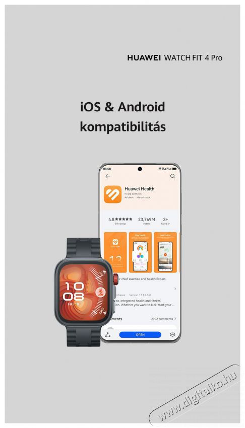 Huawei Watch Fit 4 Pro Green Mobil / Kommunik&aacute;ci&oacute; / Smart - Okos eszk&ouml;z - Okos&oacute;ra - 522051