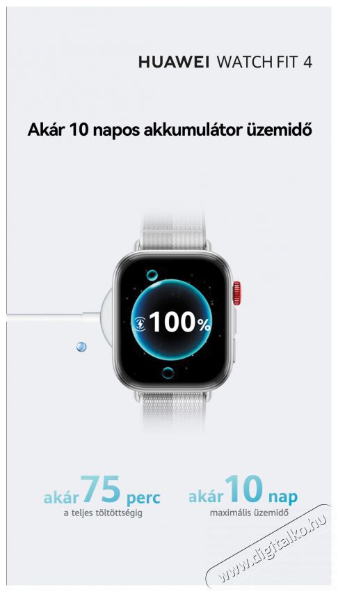 Huawei Watch Fit 4 White Mobil / Kommunik&aacute;ci&oacute; / Smart - Okos eszk&ouml;z - Okos&oacute;ra - 522060