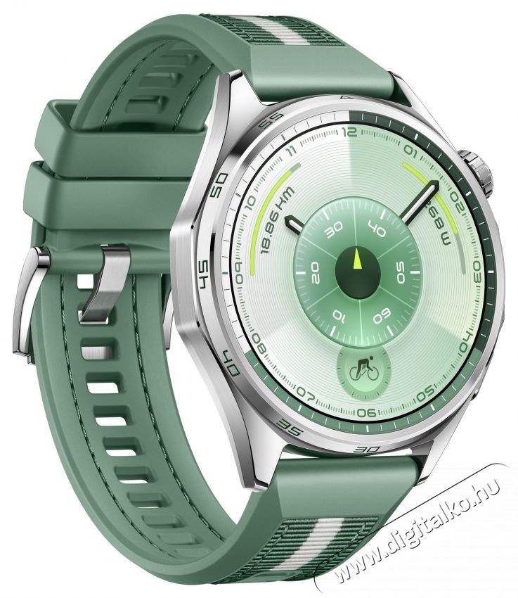 Huawei Watch GT 6 okos&oacute;ra, 46MM, Steel Stainless Steel Case, Green Woven Strap Mobil / Kommunik&aacute;ci&oacute; / Smart - Okos eszk&ouml;z - Okos&oacute;ra - 536884