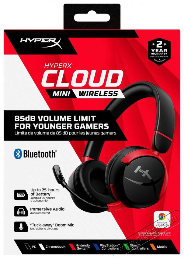 HyperX Cloud Mini Kids Wireless, black Audio-Video / Hifi / Multim&eacute;dia - F&uuml;l &eacute;s Fejhallgat&oacute;k - Fejhallgat&oacute; - 509976