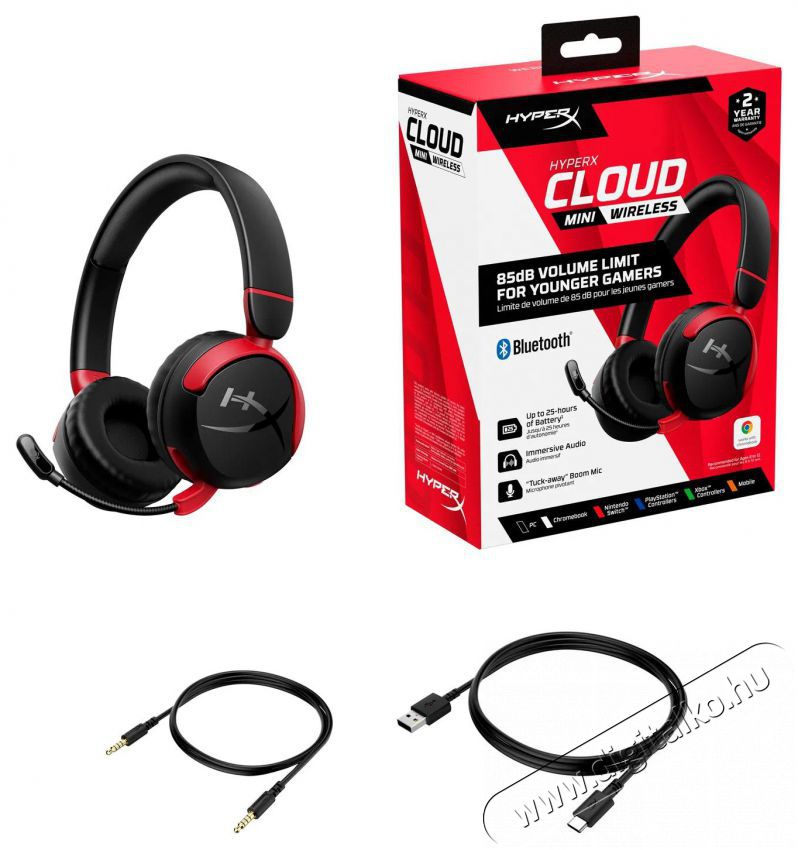 HyperX Cloud Mini Kids Wireless, black Audio-Video / Hifi / Multim&eacute;dia - F&uuml;l &eacute;s Fejhallgat&oacute;k - Fejhallgat&oacute; - 509976