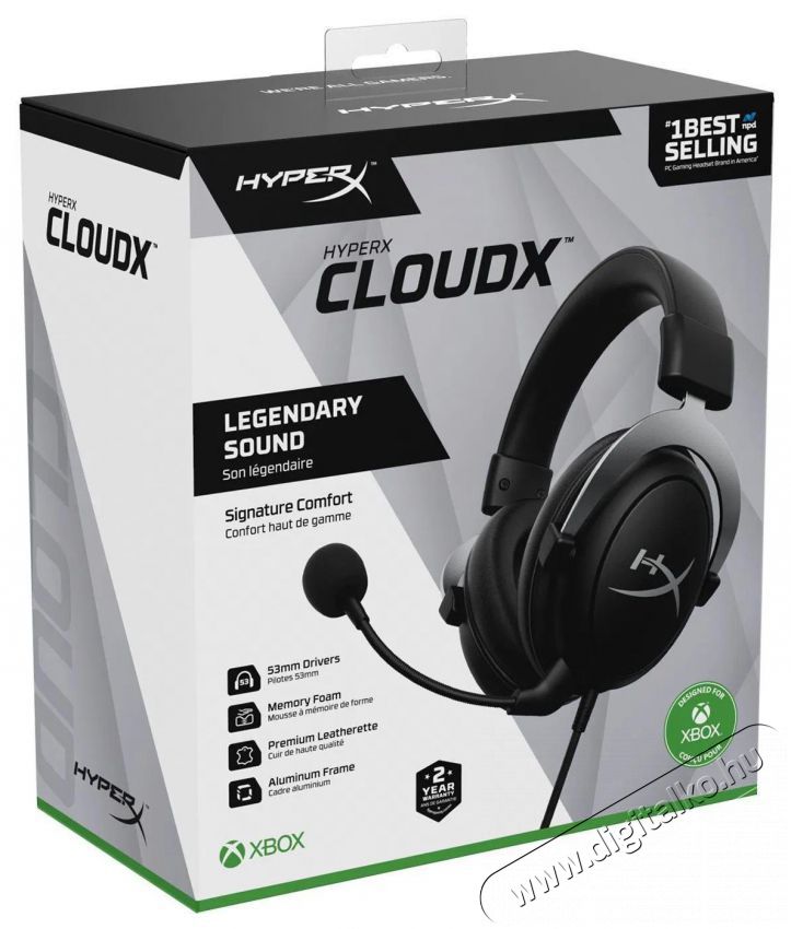 HyperX CloudX Silver Audio-Video / Hifi / Multim&eacute;dia - F&uuml;l &eacute;s Fejhallgat&oacute;k - Fejhallgat&oacute; - 509966