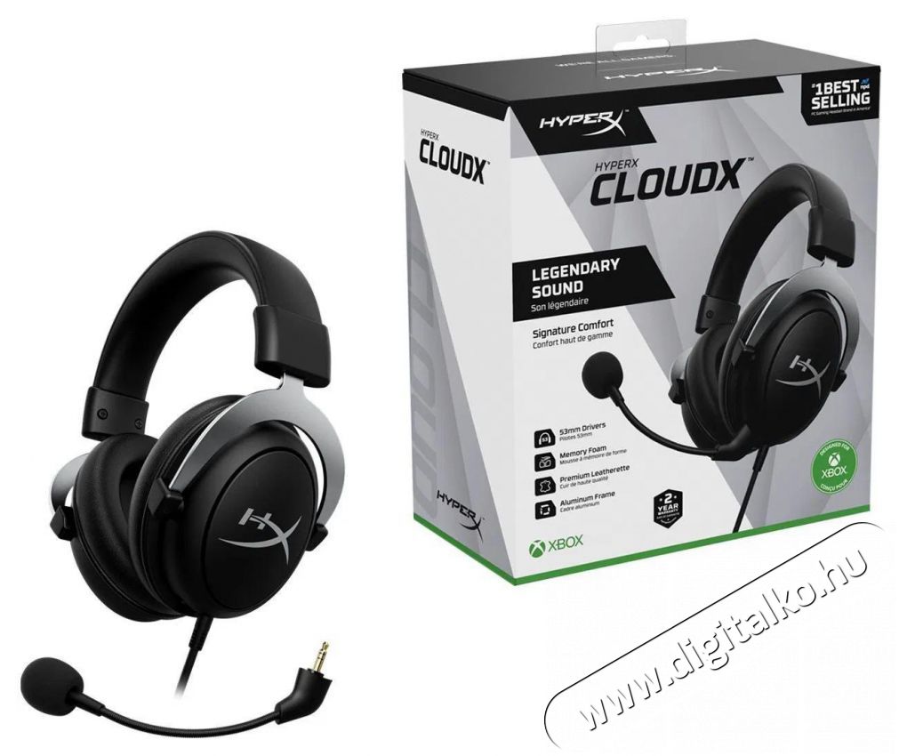 HyperX CloudX Silver Audio-Video / Hifi / Multim&eacute;dia - F&uuml;l &eacute;s Fejhallgat&oacute;k - Fejhallgat&oacute; - 509966