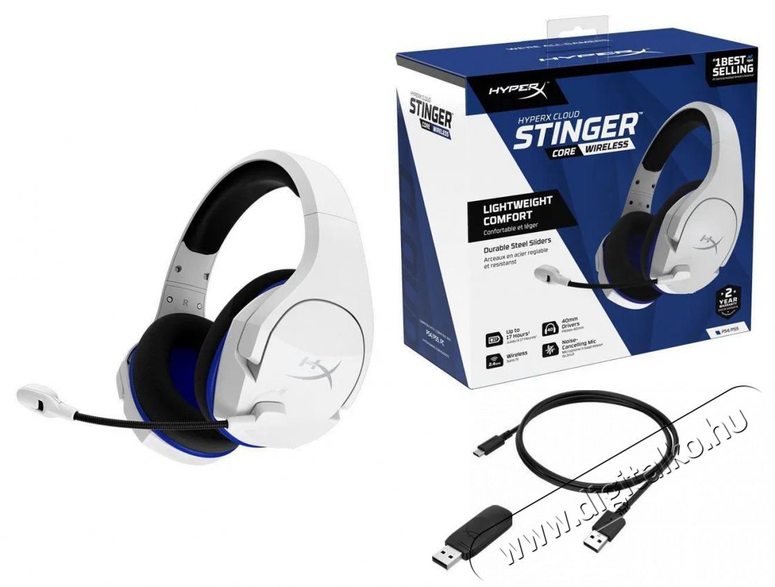 HyperX Stinger Core Wireless PS5 Audio-Video / Hifi / Multim&eacute;dia - F&uuml;l &eacute;s Fejhallgat&oacute;k - Fejhallgat&oacute; - 509969