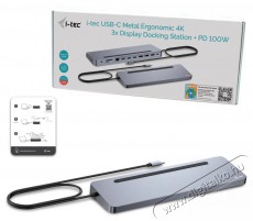 i-tec USB-C Metal Ergonomic 4K 3x Display Docking Station, Power Delivery 100W Iroda &eacute;s sz&aacute;m&iacute;t&aacute;stechnika - Notebook kieg&eacute;sz&iacute;tő - USB hub / eloszt&oacute; - 503351