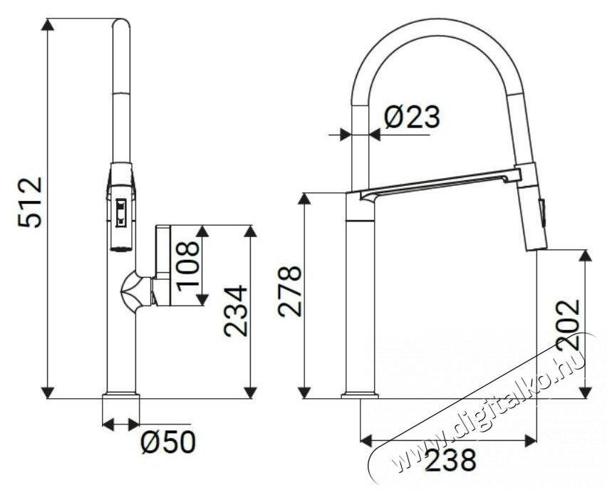 IDRO BRIC Tokyo SCARUB1495GU mosogat&oacute; csaptelep, magas&iacute;tott z&oacute;n&aacute;val, 6 l/perc &aacute;tfoly&aacute;si sebess&eacute;ggel, S&ouml;t&eacute;tsz&uuml;rke Konyhai term&eacute;kek - Mosogat&oacute; - Mosogat&oacute; csaptelep - 536896