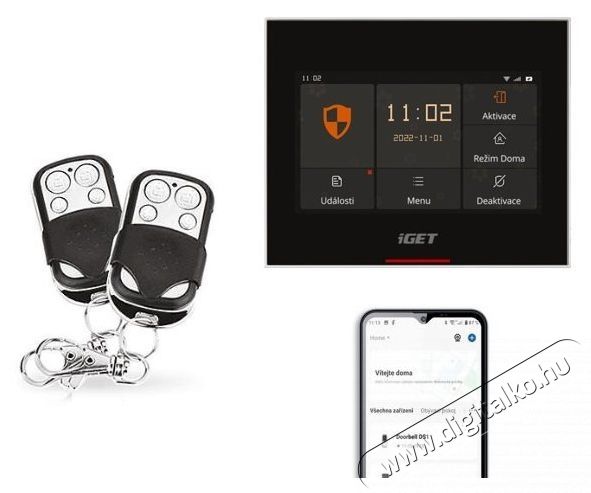 iGET  HOME Alarm X5 - Intelligens Wi-Fi, &eacute;rintős LCD, HOME alkalmaz&aacute;s, k&eacute;szlet &Uacute;jdons&aacute;gok - &Uacute;j term&eacute;kek - 519476